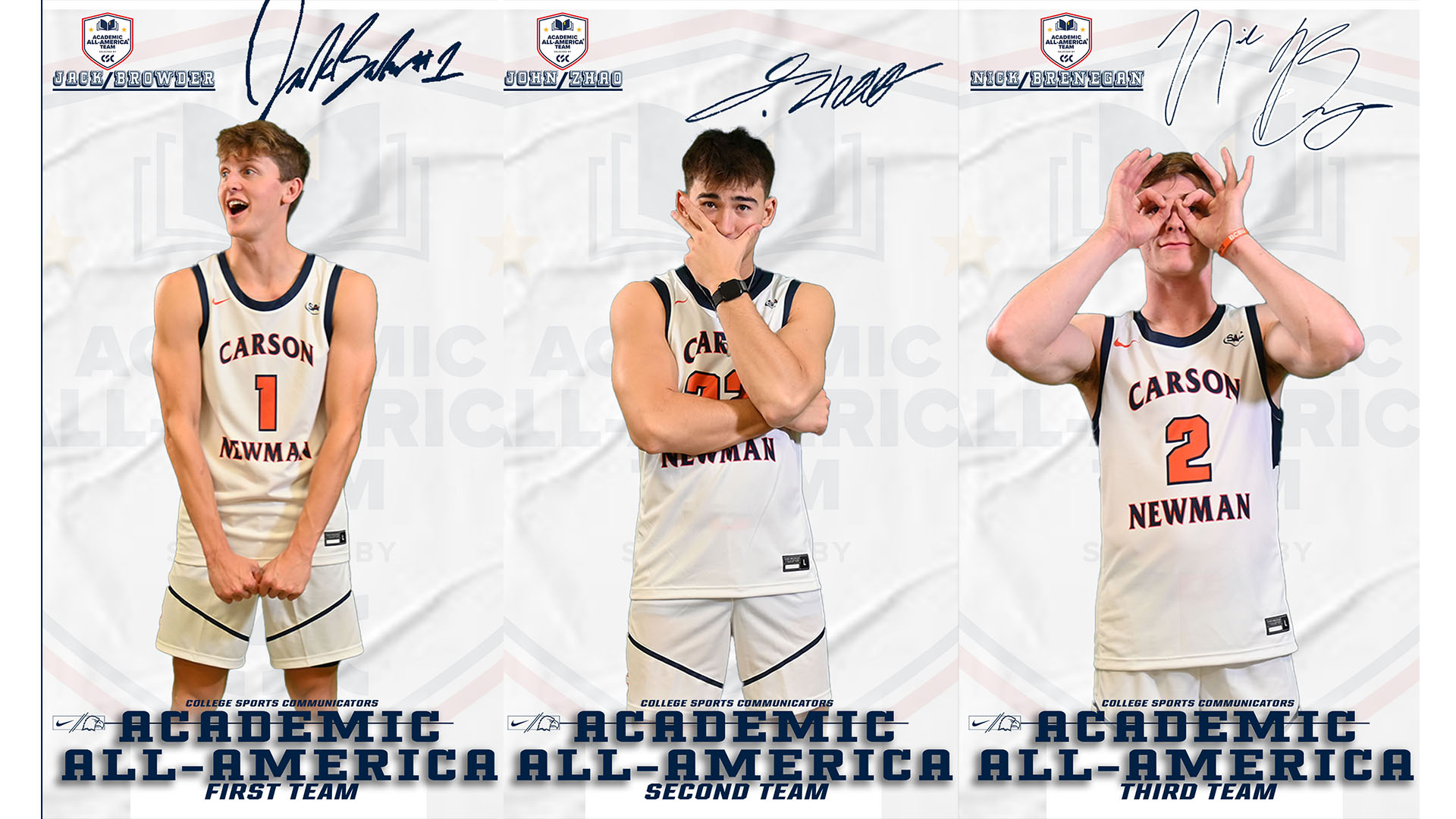 Eagle triumvirate earns CSC Academic All-America honors