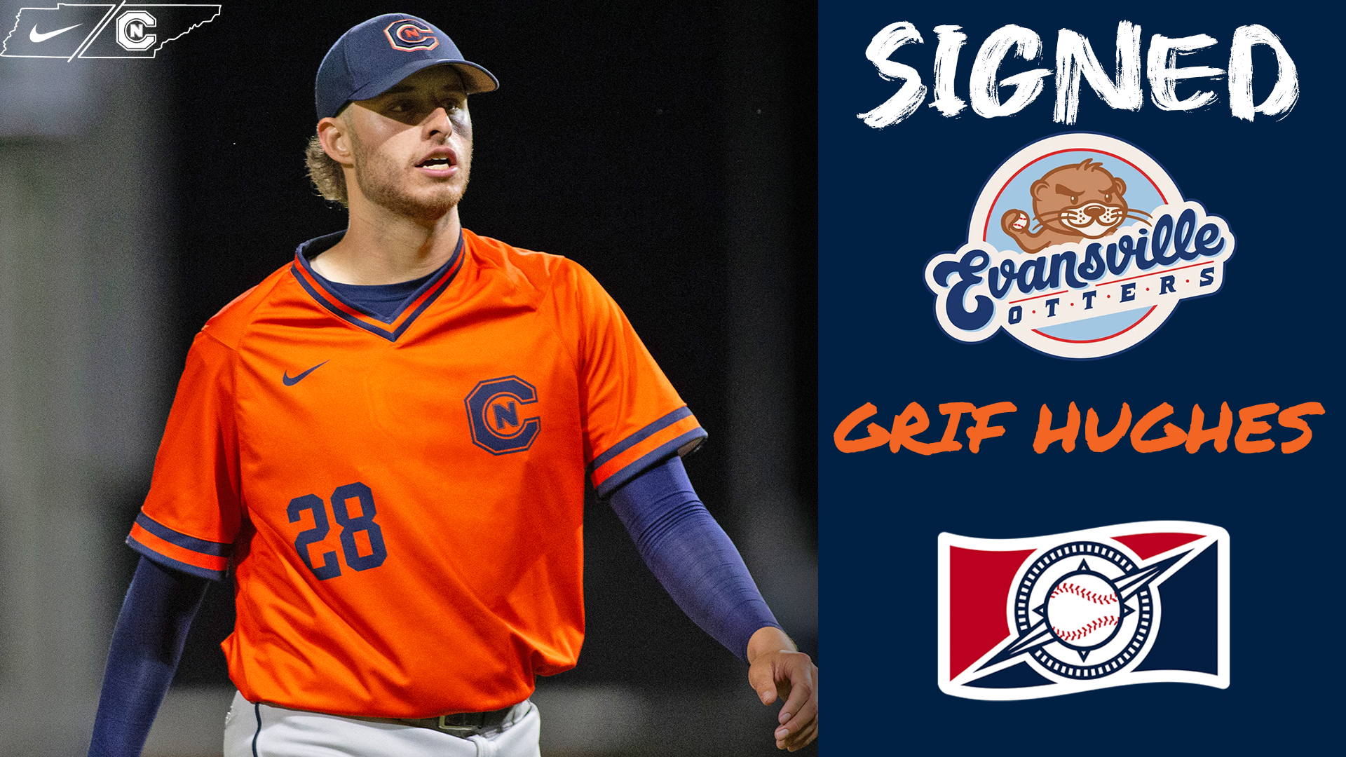 Hughes signs with Frontier League&rsquo;s Evansville Otters