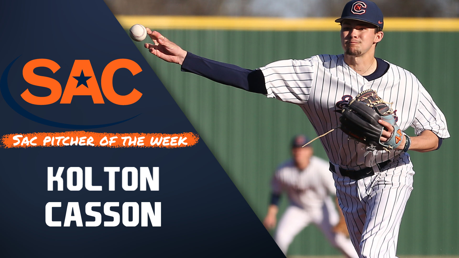 Casson earns SAC Pitcher of the Week honors for second time