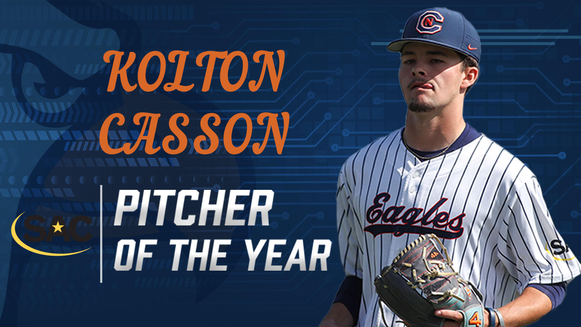 Casson reels in Freshman and Pitcher of the Year honors, Floyd and Nathan earn All-SAC honors