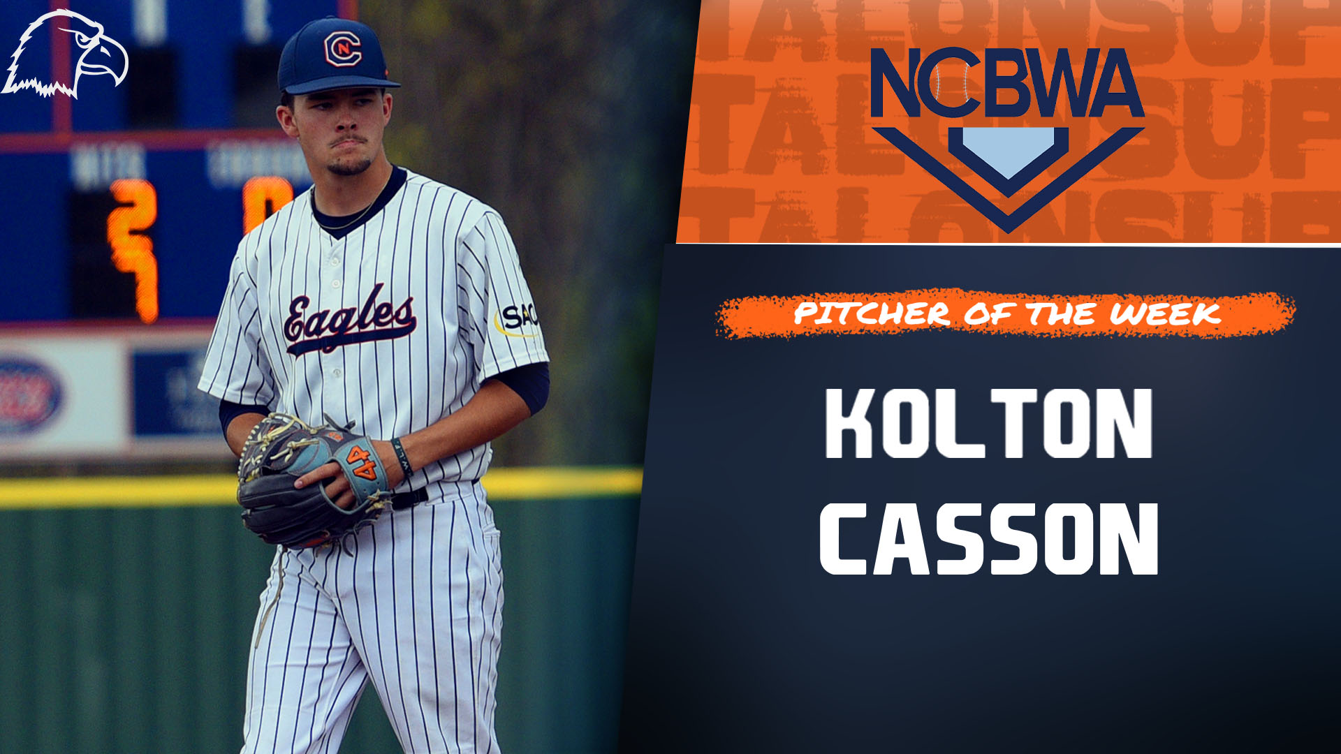 NCBWA names Casson Southeast Region Pitcher of the Week