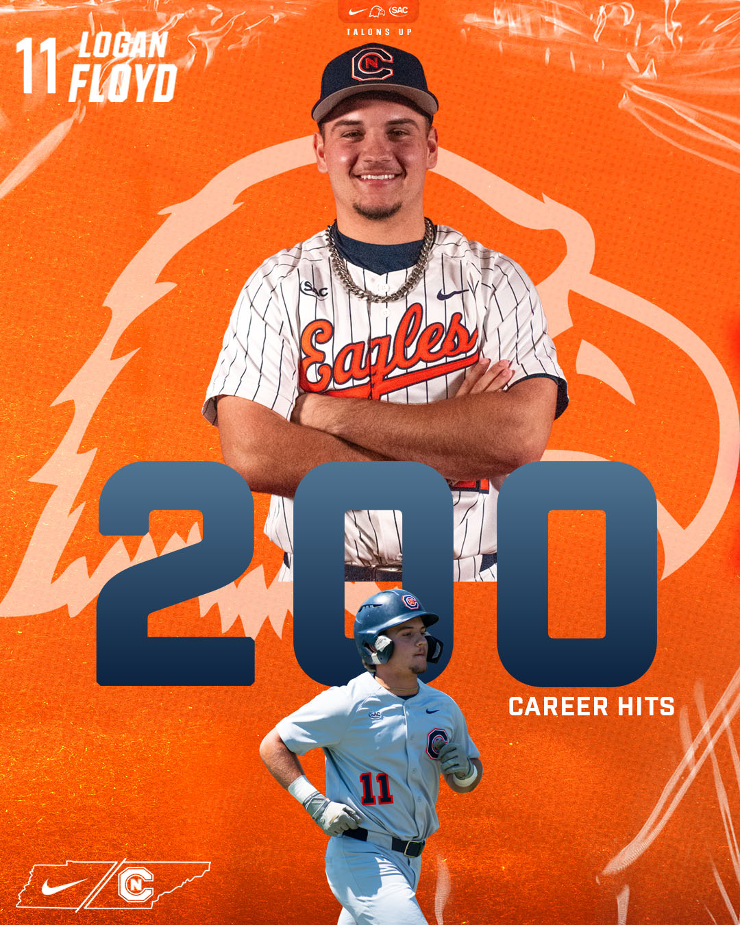 Floyd reaches 200 career hits as offense erupts in blowout win over Shorter