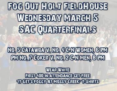 &ldquo;Fog Out&rdquo; set for SAC quarterfinal doubleheader Wednesday at Holt Fieldhouse