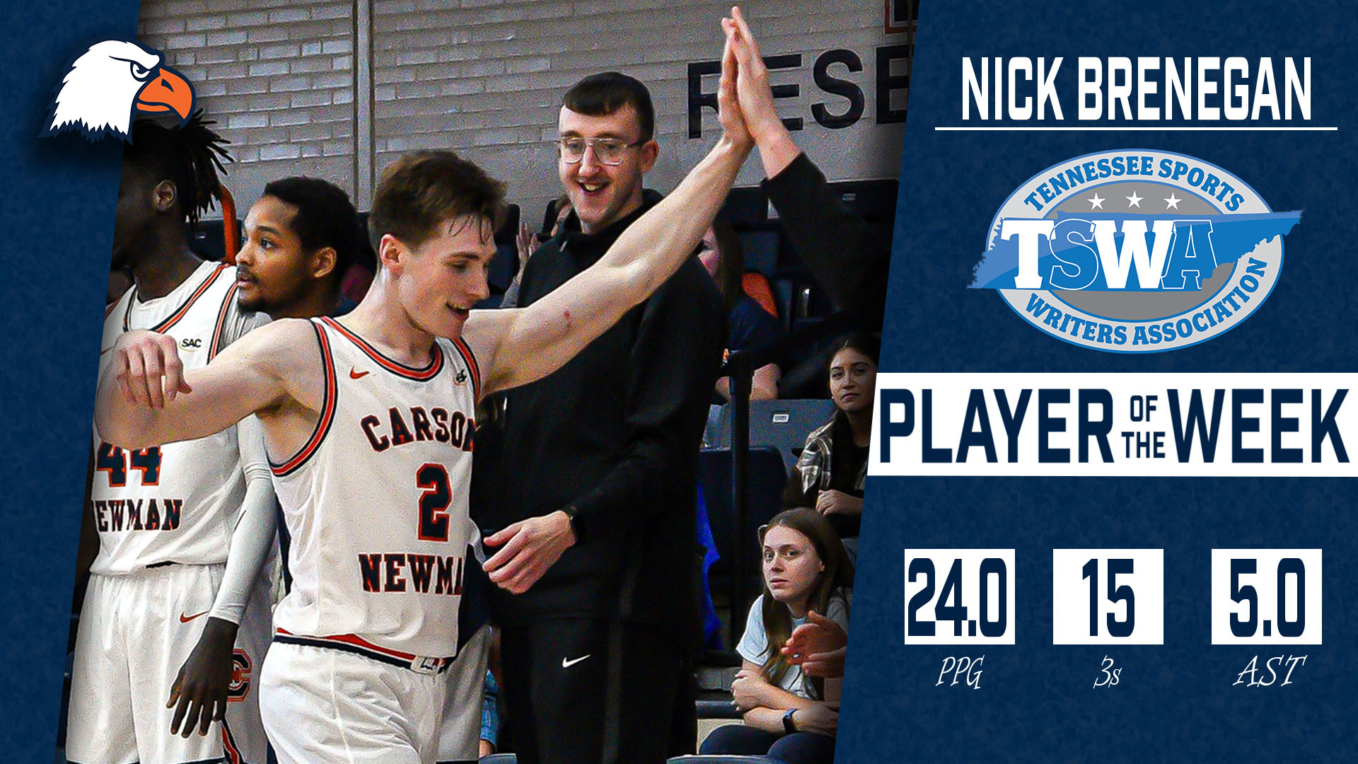 Brenegan adds to trophy case, nets TSWA weekly honor