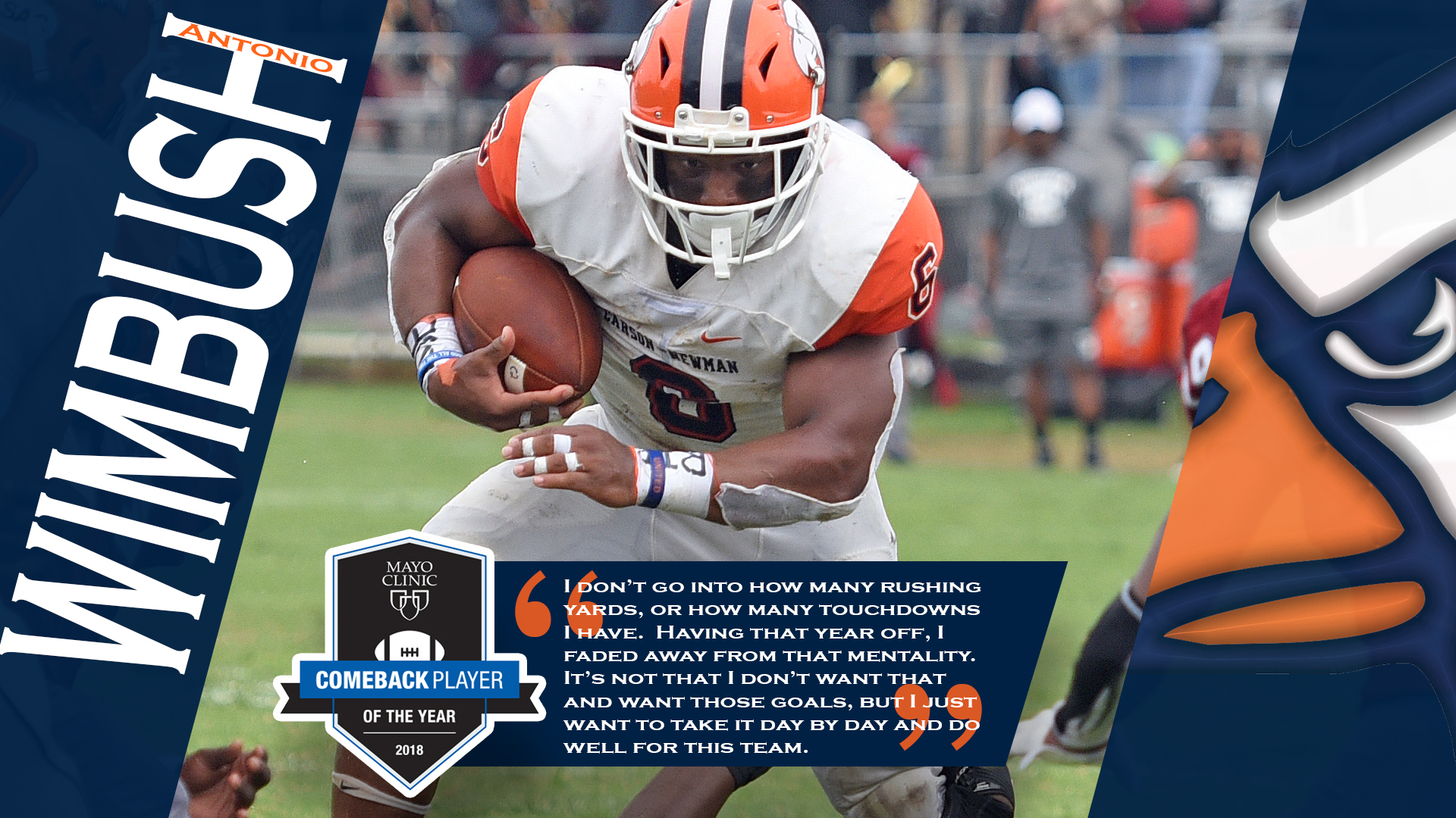 Wimbush named nominee for Mayo Clinic Comeback Player of the Year