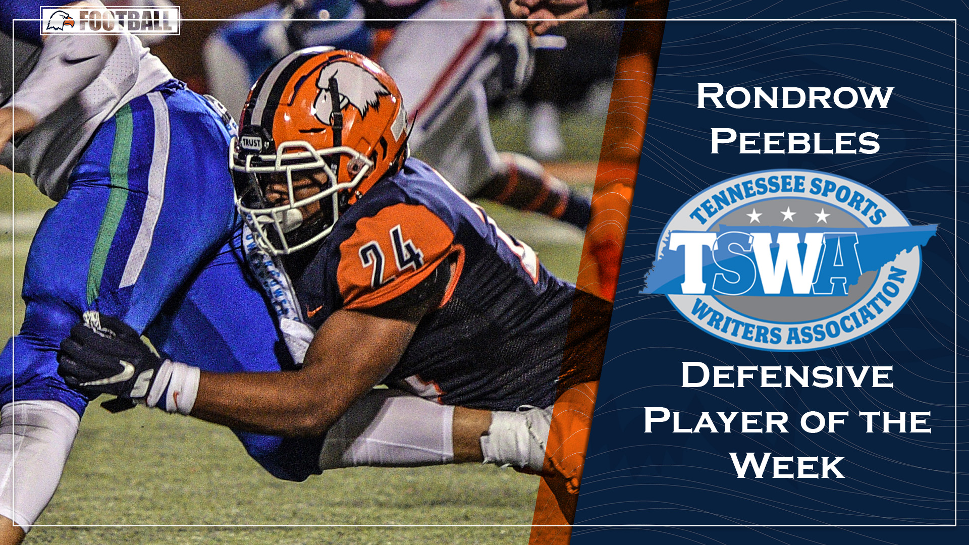 Peebles nets second player of the week honor