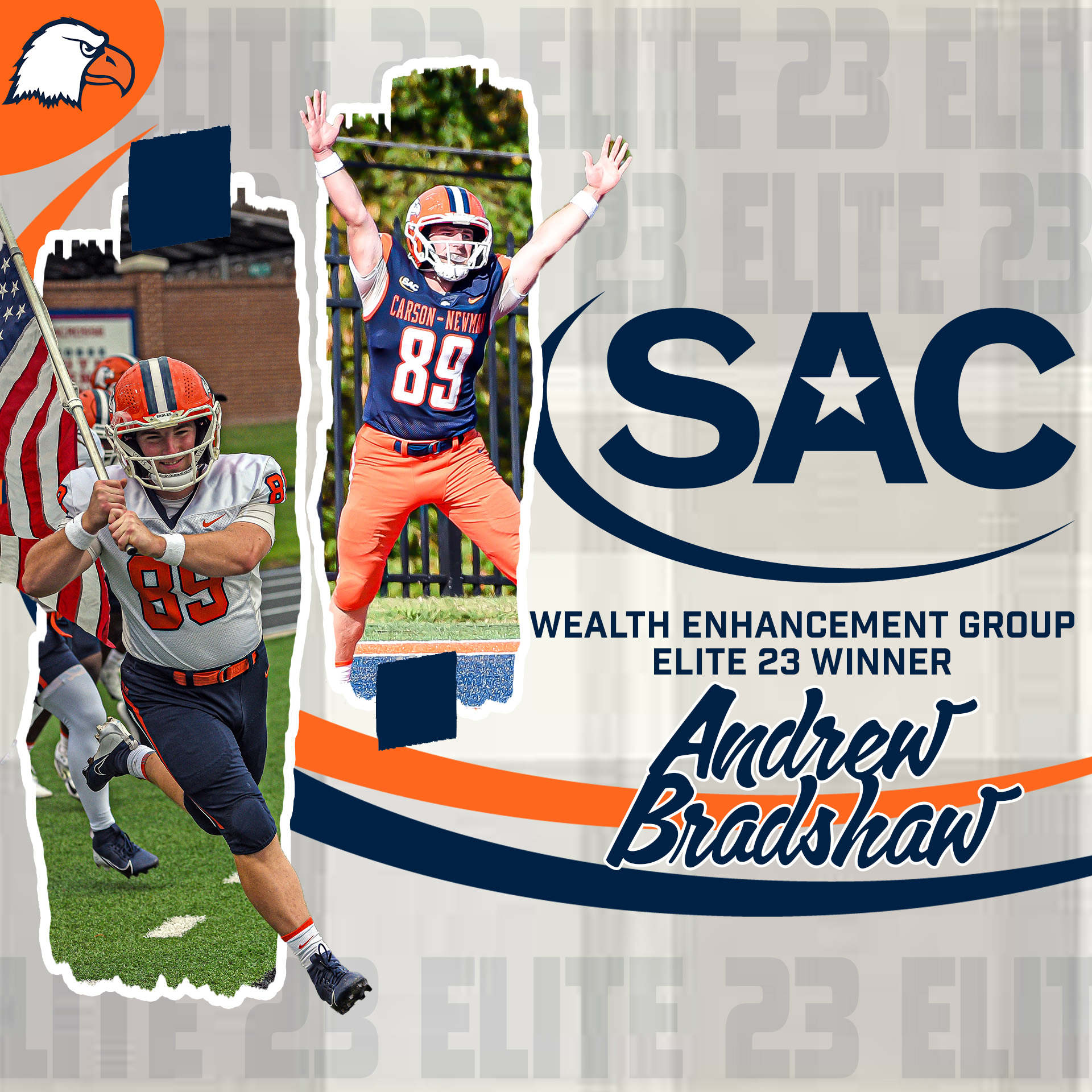 Bradshaw Named 2024 SAC Football Wealth Enhancement Group Elite 23 Award Winner