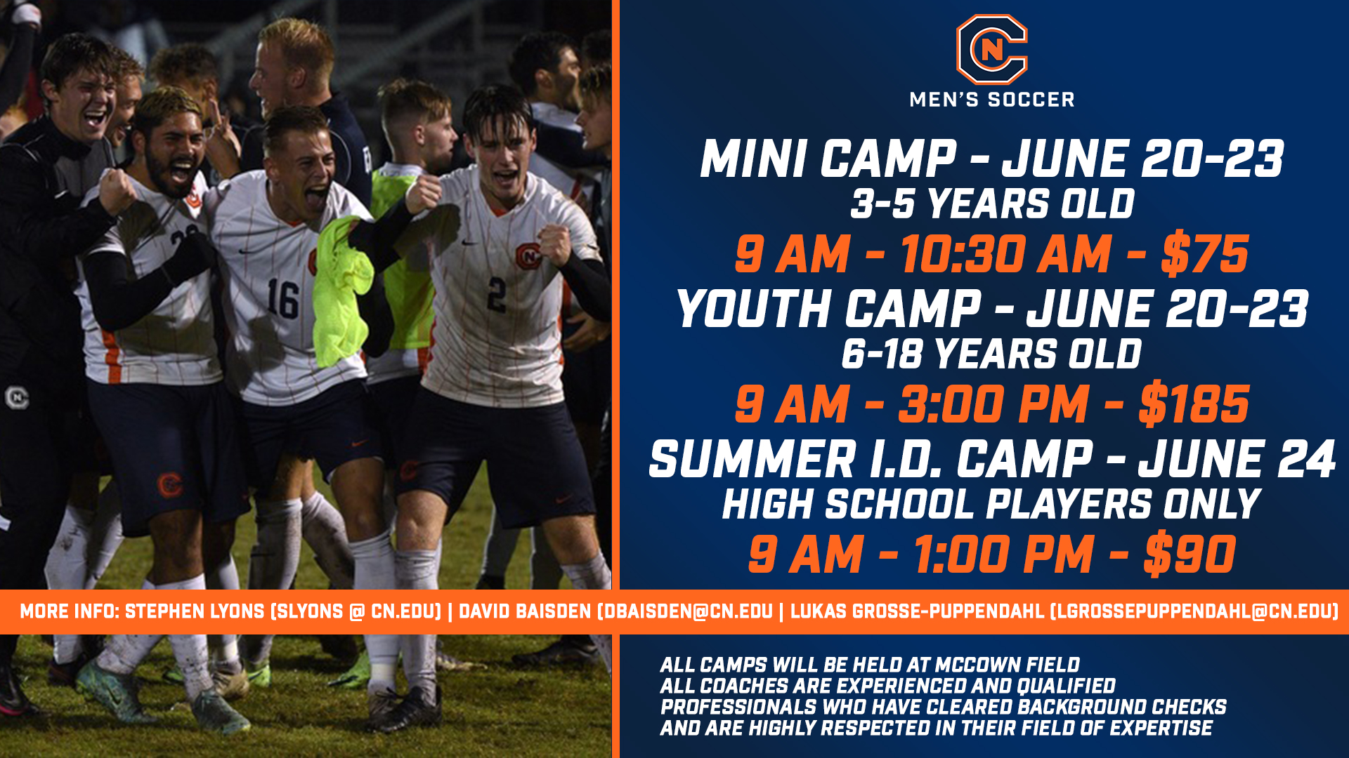 Men's Soccer announces 2022 summer camp dates