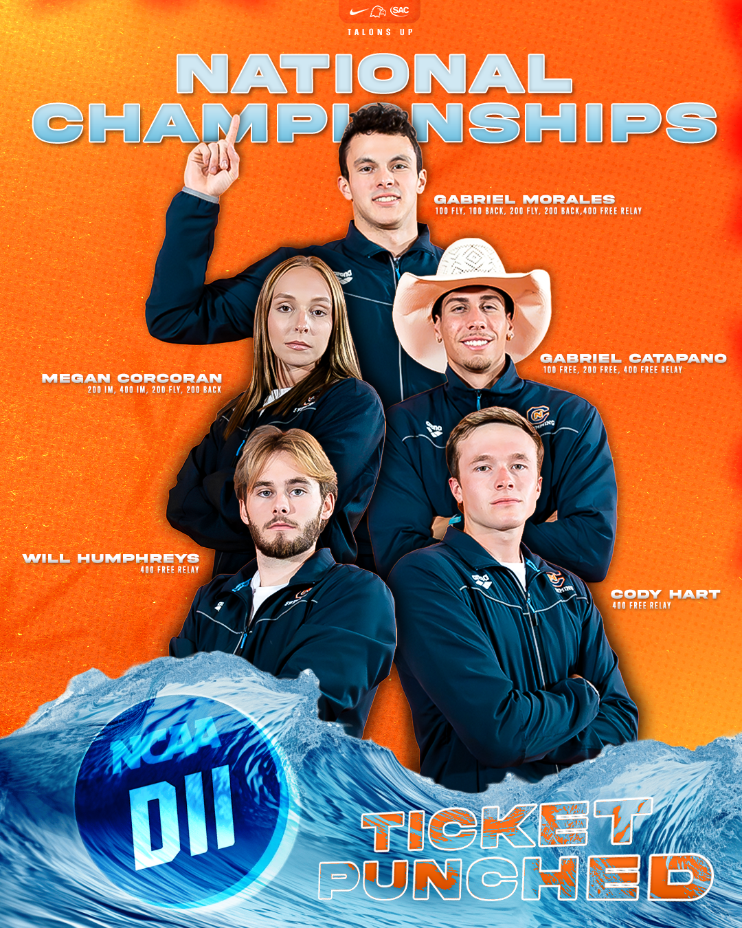 Five Eagles Qualify for NCAA Division II National Championships
