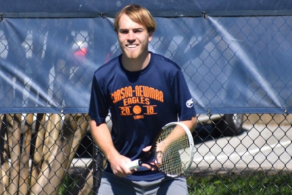 Joseph Stiles awaits a serve