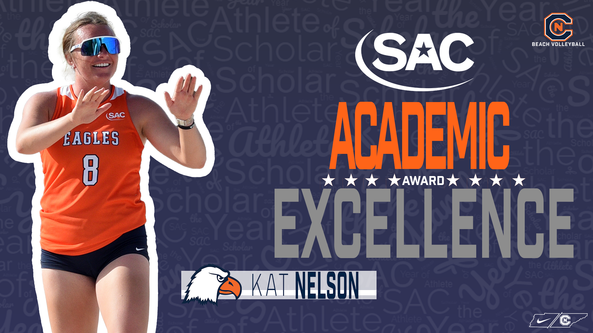 Nelson Named Co-winner of SACC Academic Excellence Award