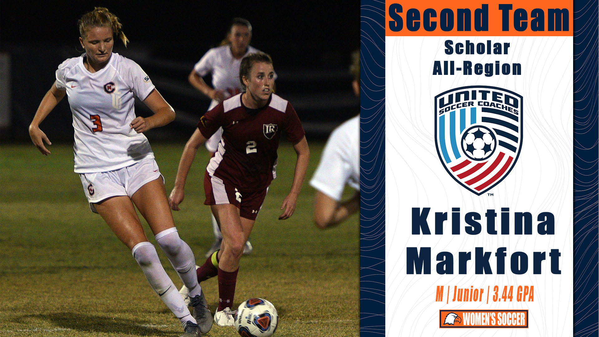 Markfort earns United Soccer Coaches Scholar All-Region accolades