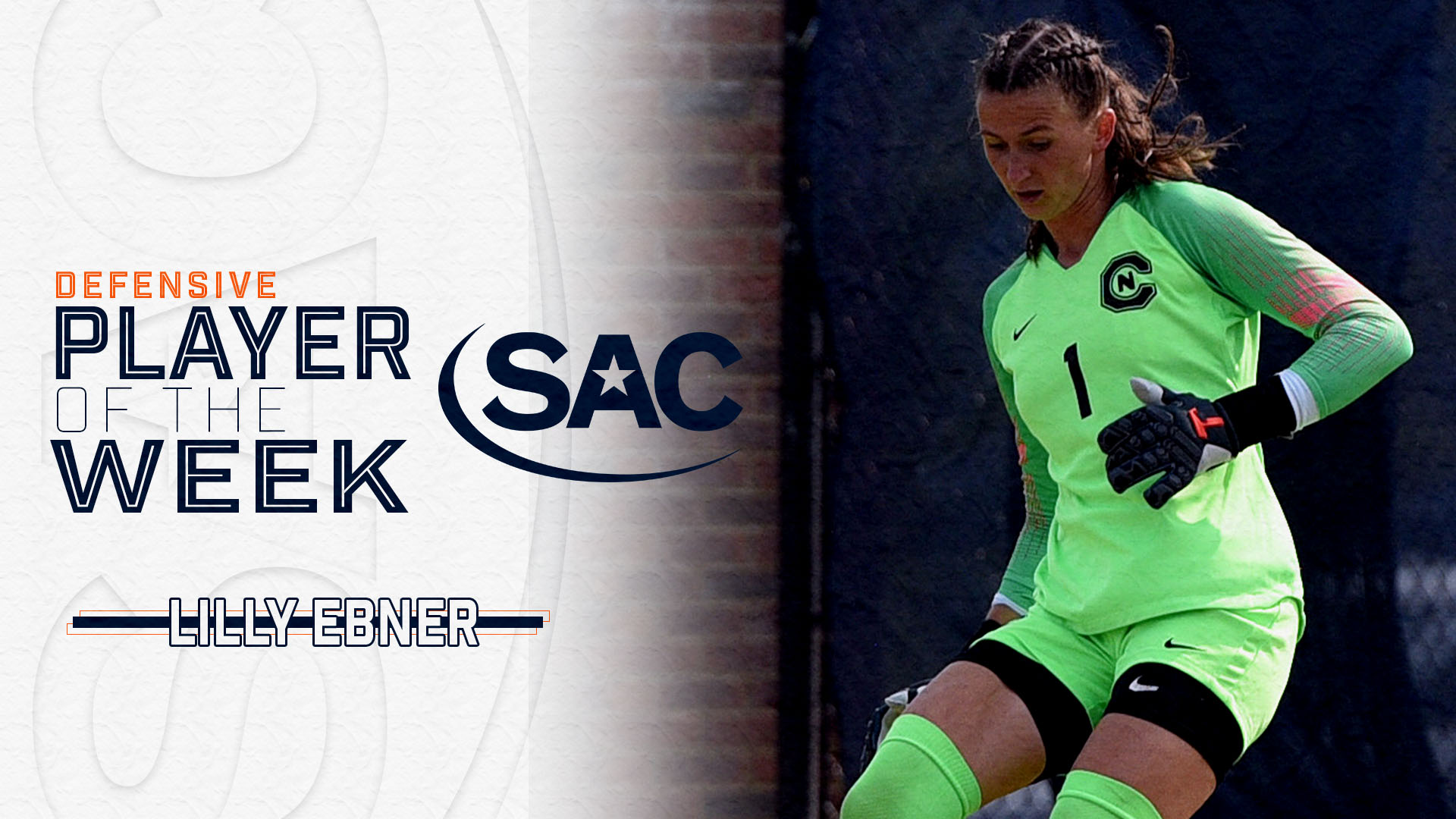 Ebner secures Defensive Player of the Week honors