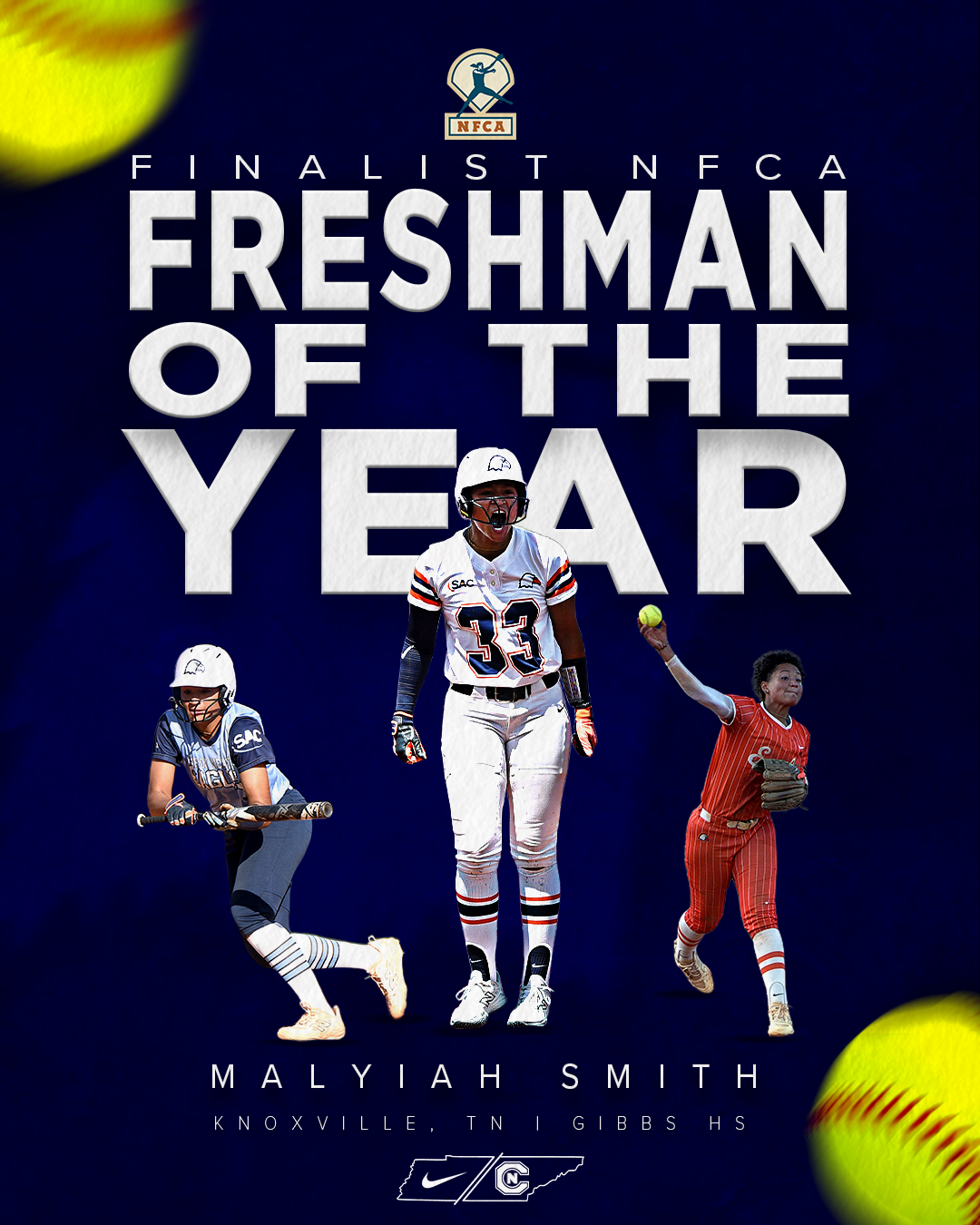 Malyiah Smith named one of eight finalists for NFCA Freshman of the Year