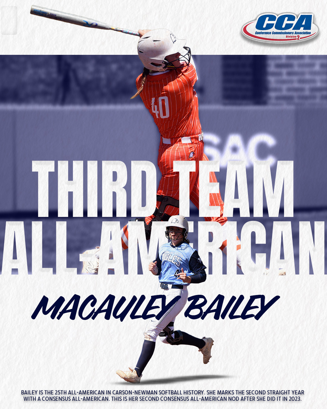 CONSENSUS ALL-AMERICAN! Macauley Bailey earns Third Team All-America honor from D2CCA