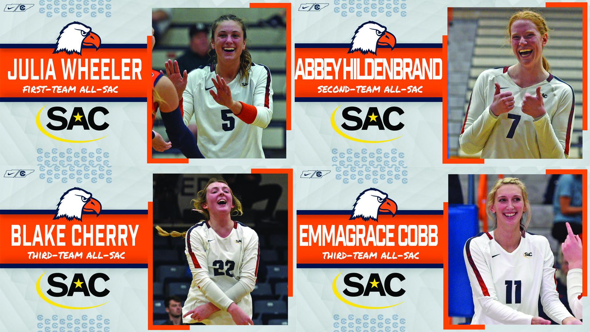 Wheeler, Hildenbrand, Cherry and Cobb earn All-SAC honors